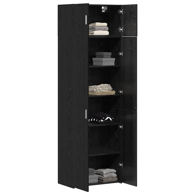 vidaXL - Opbergkast - 3 - st - Zwart - Eiken - 70 - x - 42,5 - x - 225 - cm