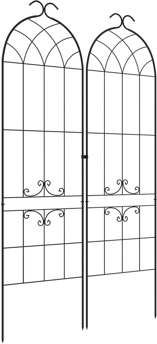 Outsunny Tuinprieel - Staal - 50x181cm - Zwart