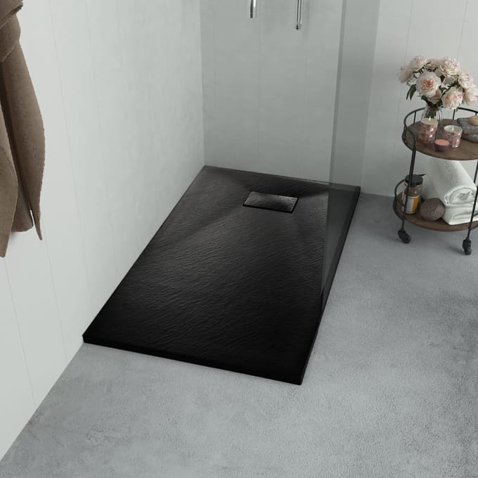 vidaXL - Douchebak - 90x80 - cm - SMC - zwart