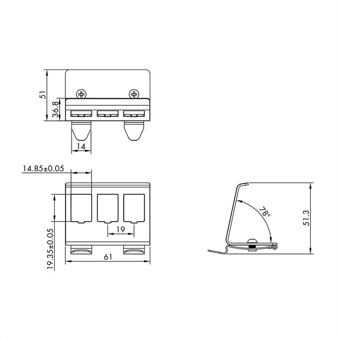 ROLINE DIN-rail adapter, leeg, voor 3 keystones