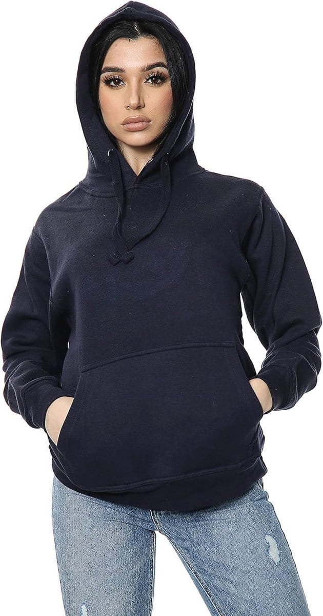 Dames Oversized Fleece Pullover Hoodie - Comfortabel en Warm - Maten 10-18 - Blauw