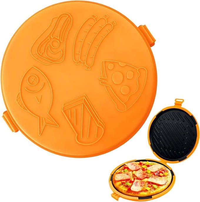 Magnetron Grillplaat - Tosti Maker - Snel Koken - Gelijkmatige Warmte - Compact Formaat - Oranje