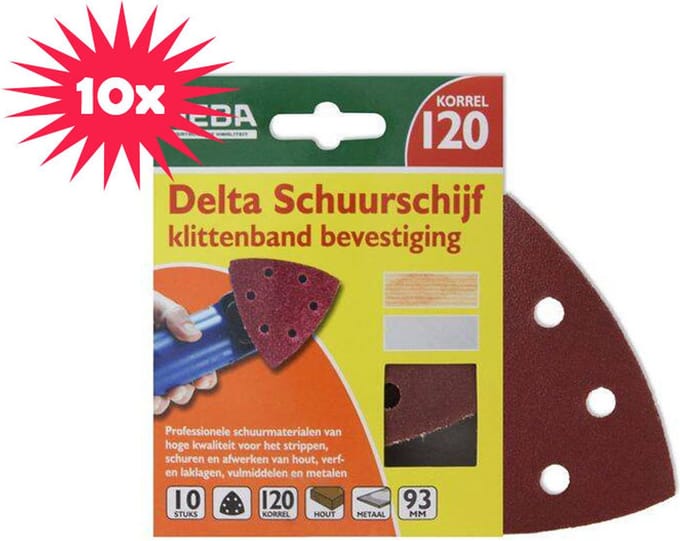 10 x 10pcs P120 Delta-schuurpapier vd