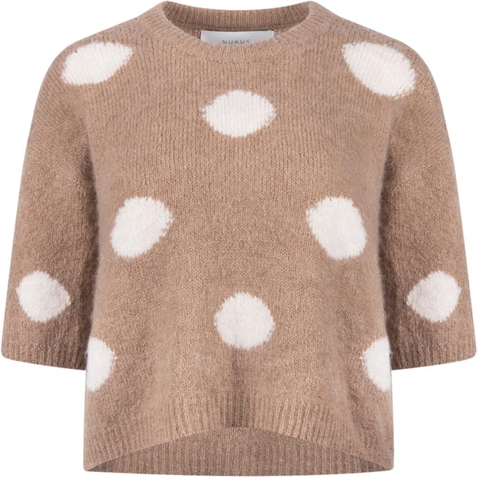 Nukus Lara Pullover Dots Pullovers Taupe Nkf03080