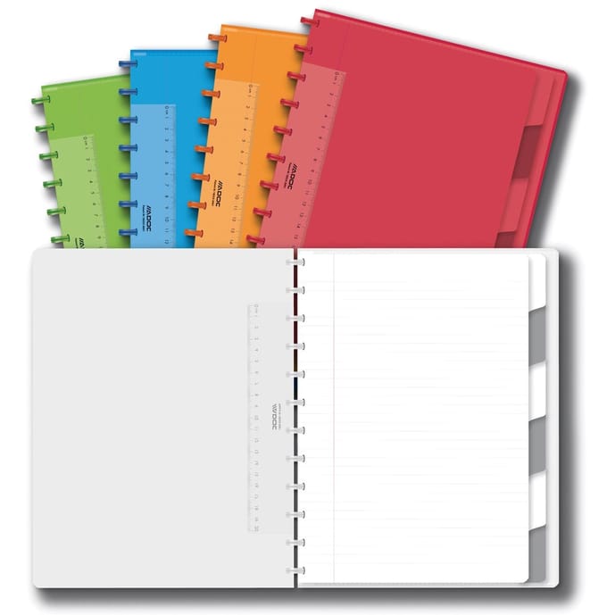 Schrift Adoc Colorlines A4 lijn 144blz 90gr PP assorti - 8 stuks