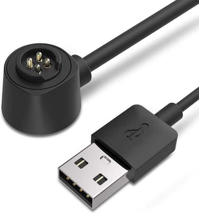 DrPhone Oplader - USB-oplaadkabel - Geschikt voor o.a Polar M600 / Loop 1 & Loop 2 -1M – Zwart