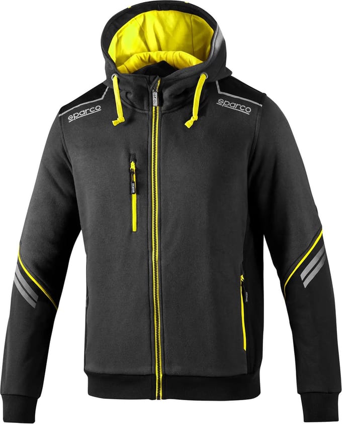 Sparco Full Zip Colorado Hoodie - Zwart — Geel