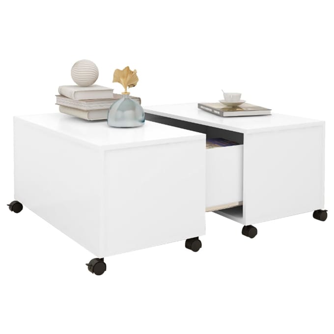 vidaXL - Salontafel - 75x75x38 - cm - bewerkt - hout - wit