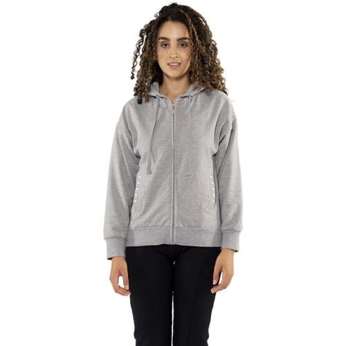 Capuchon sweaters Leone 1947 Woman Hoody Full Zip Pearl