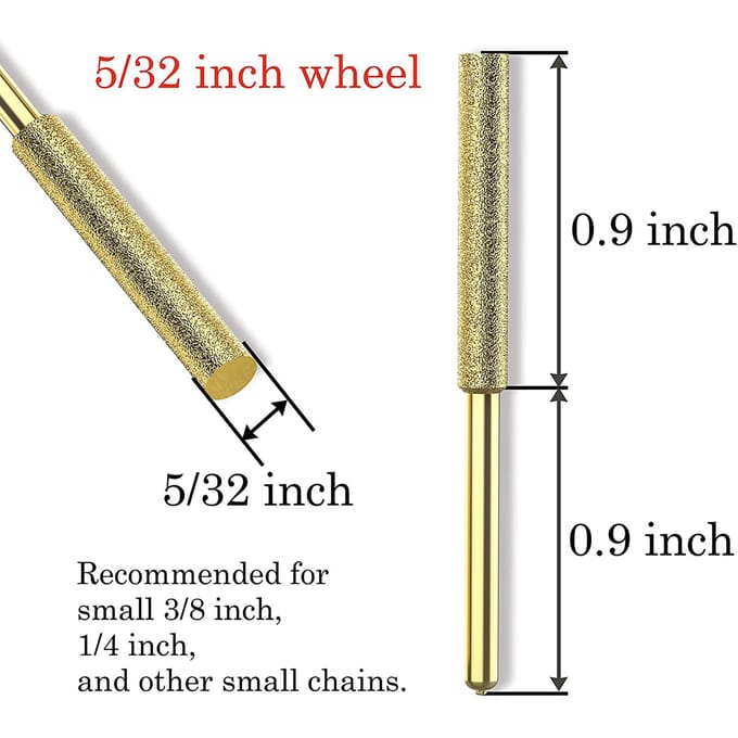 8 stuks kettingzaagbits titanium vergulde diamantslijper hoge hardheid elektrische kettingzaagvijl 4mm
