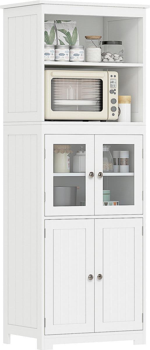 HOMCOM Keukenkast - MDF - 60x30x162cm - Wit