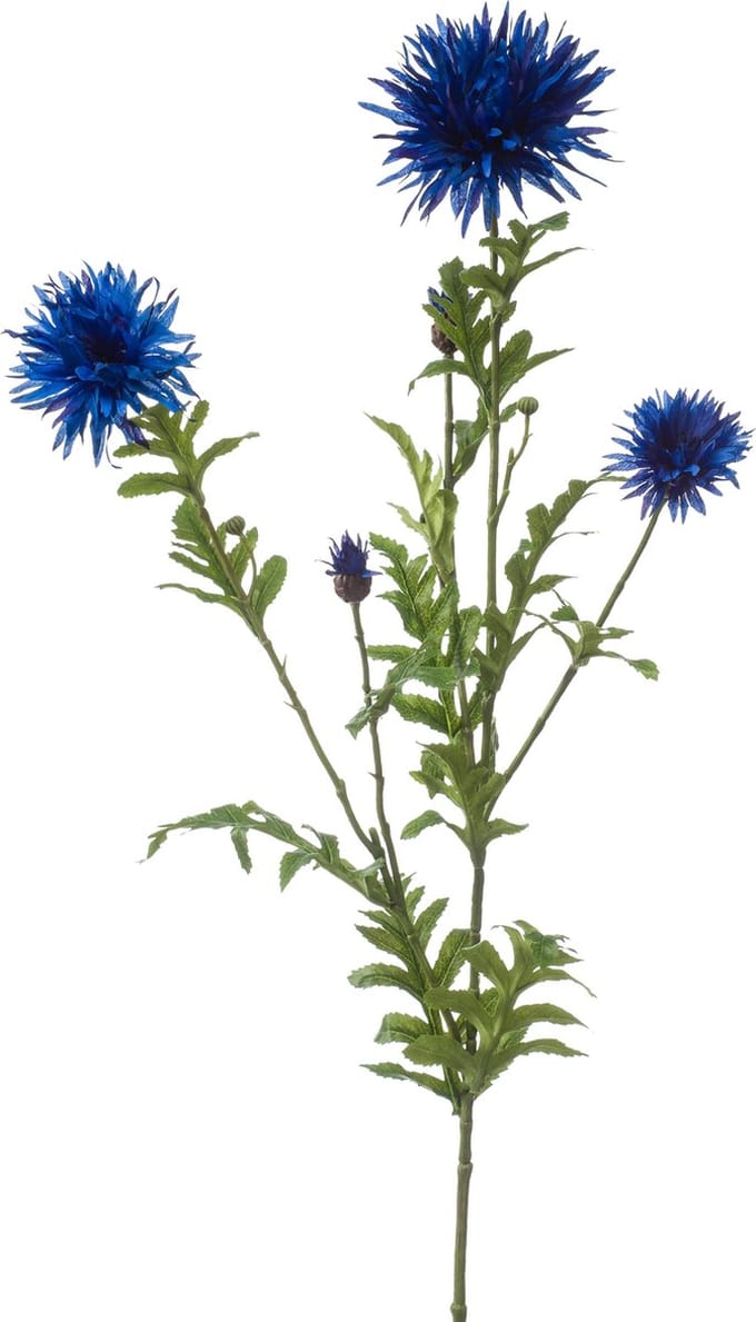 Emerald - Kunstbloem Korenbloem 100cm blauw - Kunstplant voor binnen