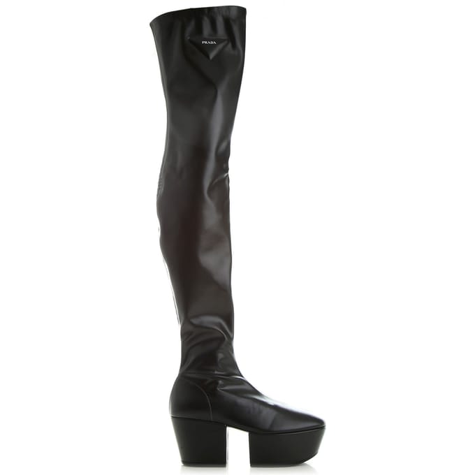Prada leren platformlaarzen