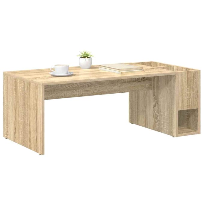 vidaXL - Salontafel - Sonoma - Eik - 101,5 - x - 50 - x - 37 - cm - Bewerkt - hout
