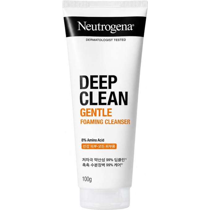 Neutrogena Deep Clean Mild Schuimend Gezichtsreiniger 100g Milde Hydraterende Koreaanse Gezichtsreiniger black