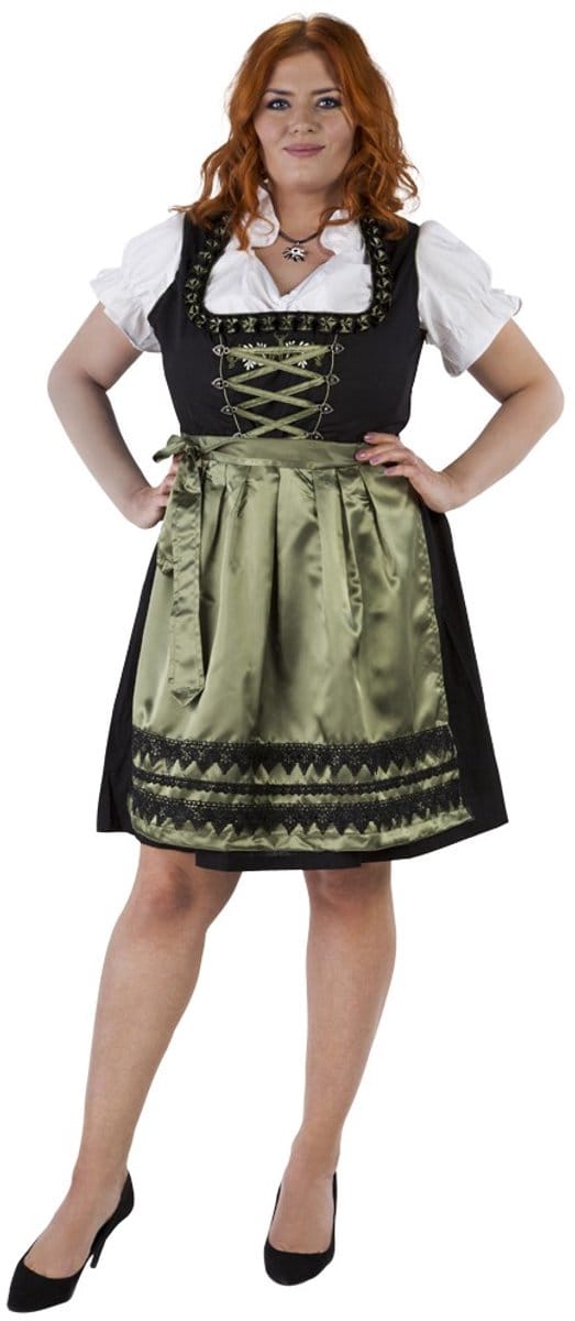 Oktoberfest Dirndl Hert - Zwart-Olijfgroen - Maat 56