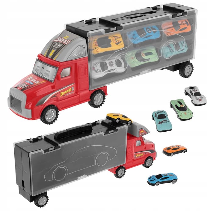 Merkloze Autotransporter zet Lancerbaan in 6 Autootjes