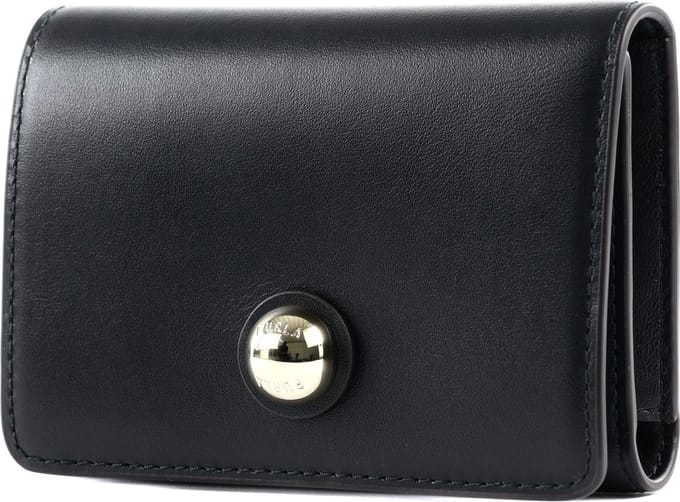 FURLA Leren Portemonnee Sfera Compact Wallet Nero Zwart