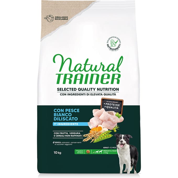 Natural Trainer Selected Quality Nutrition Adult Medium & Maxi Witte Vis - 10 kg