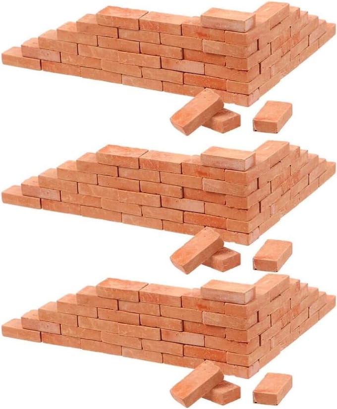 Allecto Plus - 150 stuks gesimuleerde baksteen neptegels voor mini-tuinaccessoires en knutselstenen