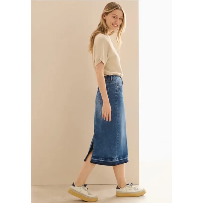 Midi denim rok