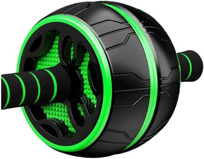 Ab Roller Wiel - Buikspier Trainer - Core Training - Extra Breed Ontwerp - 32 cm Lengte - Groen