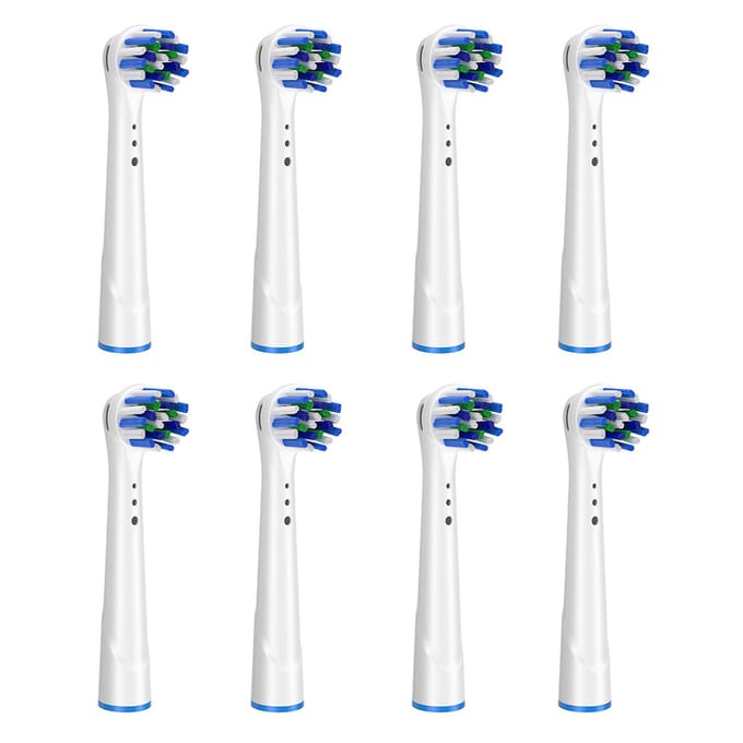 Têtes de brosse à dents de rechange, 8 pièces/ensemble, compatibles avec la brosse à dents électrique Oral B Braun sensible 8pcs white