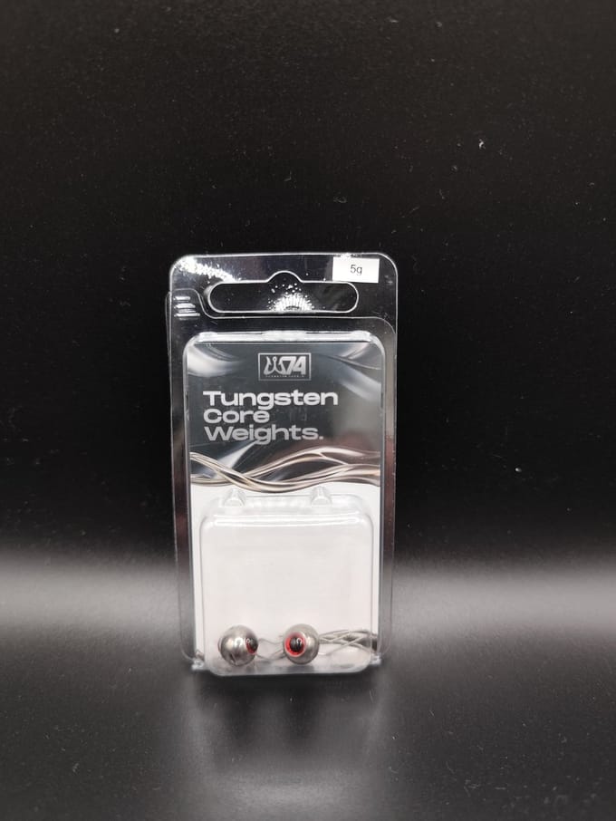 W74 Tungsten Tackle Tungsten Vision Flex Head With Red Eyes (2pcs) 1g