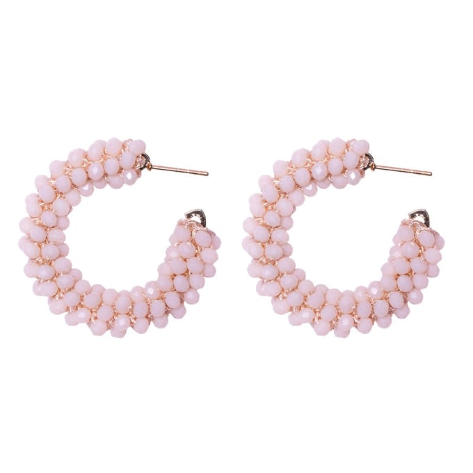 Lajetti - Beads Oorbel Lichtroze - Oorhangers met Glaskralen