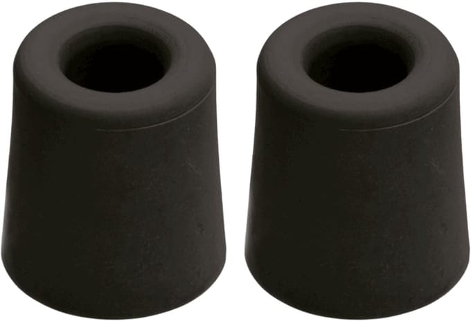 Benson Deurbuffers / deurstoppers rubbers - 2x - zwart - 30 x 30 mm - met schroefbevestiging