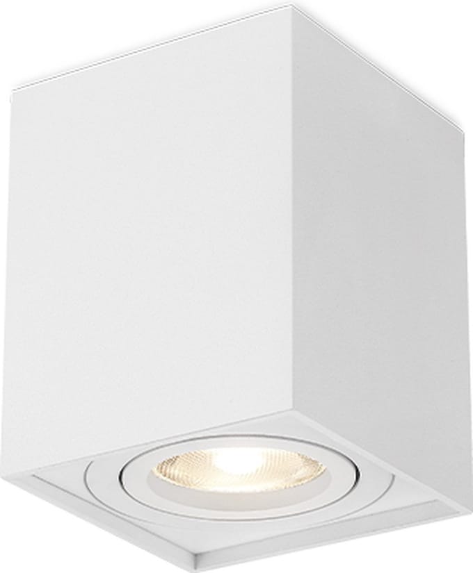 Braytron Gama Downlight Opbouwspot Plafondspot- Aluminium- Vierkant- Wit-Kantelbaar-GU10 Fitting -IP20