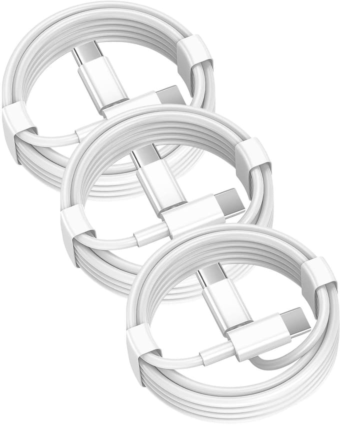 USB C naar USB C kabel - 1 Meter Oplaadkabel 3x - USB-C Oplader Kabel - Wit
