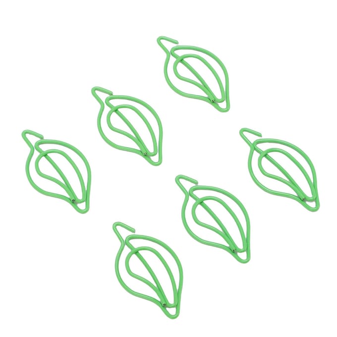 100 STUKS Metalen Paperclips Groen Bladvormige Bladwijzer Clips voor Visitekaartjes Kantoordocumenten Notities Foto's green