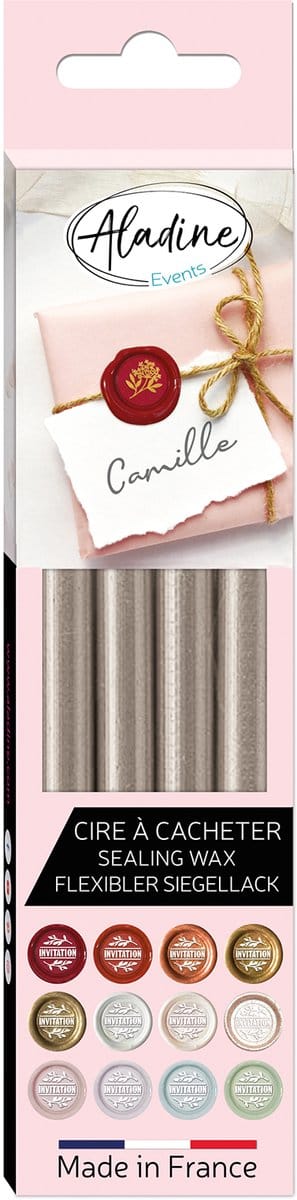 Aladine Zegel Wax Sticks Set 4 stuks Taupe