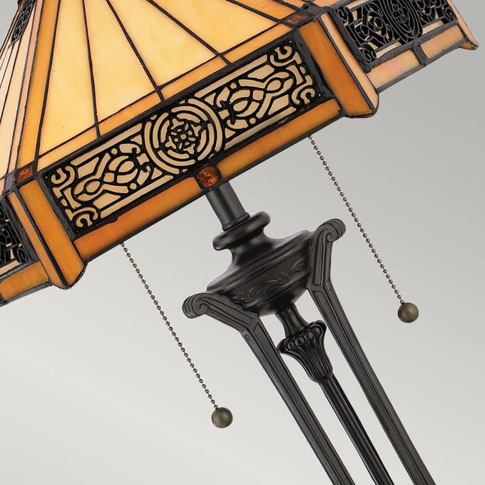 Quoizel Tiffany LED Tafellamp Indus | 2X E27 Max 60W | Vintage Bronze