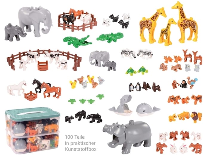 Eduplay bouwstenen junior accessoires dieren en hekken 100 stuks.