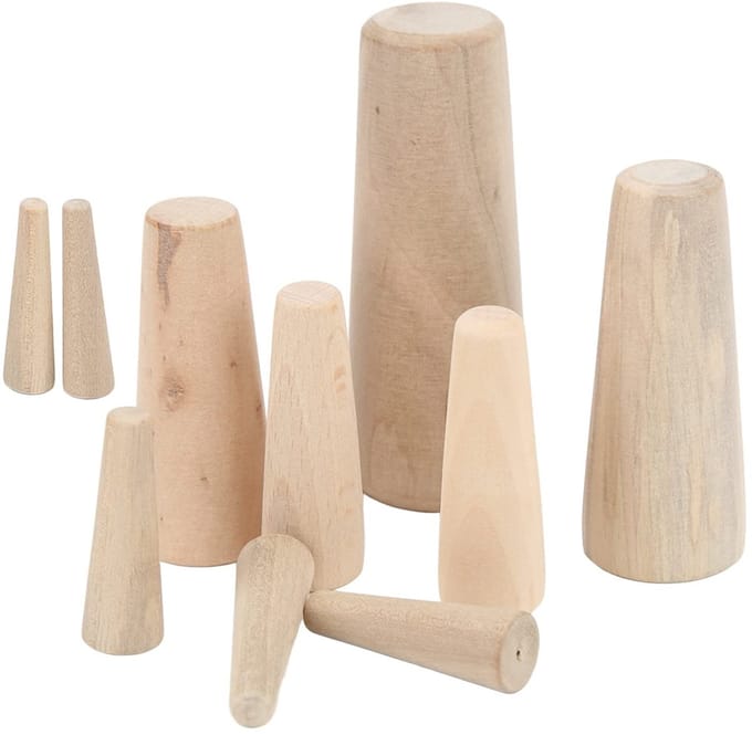 Set van 10 Houten Plugs voor Boot - Conische Doppen voor Noodreparaties