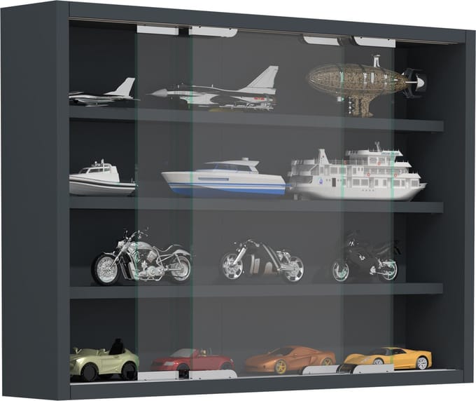 Houten glazen wandvitrine Wandvitrine Verzamelvitrine Agisa M