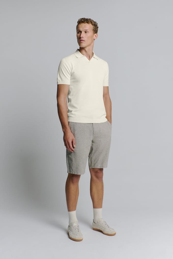 No Excess Pullover Short Sleeve Polo V Solid Offwhite Größe: XXL | Poloshirts Outlet | Herren | Weiß