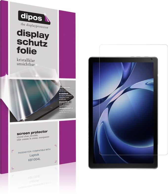 dipos – 2x Beschermfolie geschikt voor Laptok KB1004L | Krasbestendige & heldere Screenprotector Ultra-Thin