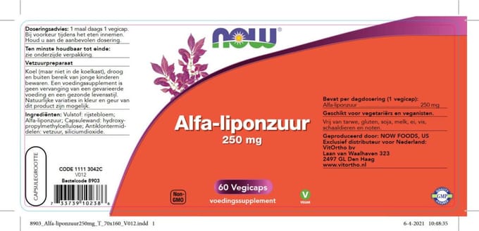 Alpha Lipoic Acid 250Mg Now