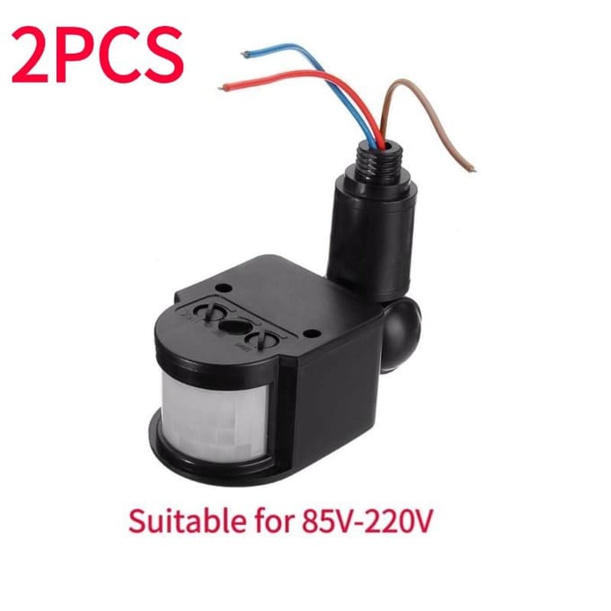 220V 12V Automatische Infrarood PIR Bewegingsdetector LED Bewegingsmelder Wandmontage Timer Buiten 12 Volt Sensor Lichtschakelaar 2PCS 220V black