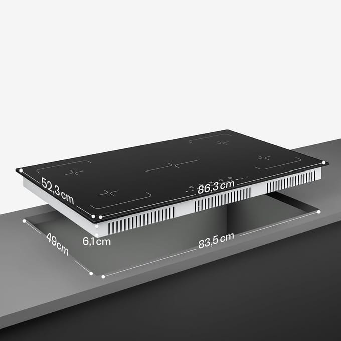 Inductiekookplaat 90 cm 5 Zones 7200 W Boost Touch Slider Timer Kindveilig