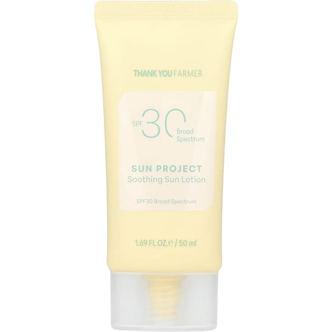 Thank You Farmer, Sun Project, Lotion Solaire Apaisante, SPF 30, 1,69 fl oz (50 ml) white