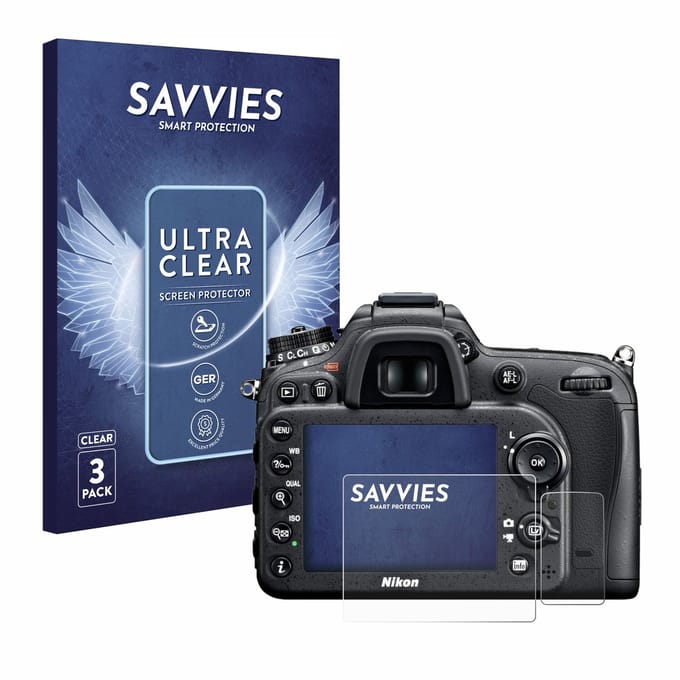 Savvies - Screenprotector voor Nikon D7100 - Folie Beschermfolie transparant 6 Stuks
