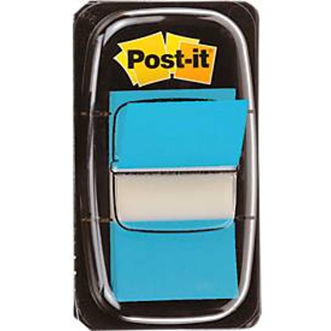 Post-it - index standaard | ft 24 | 4 x 43 | 2 mm | houder met 50 tabs | turkoois