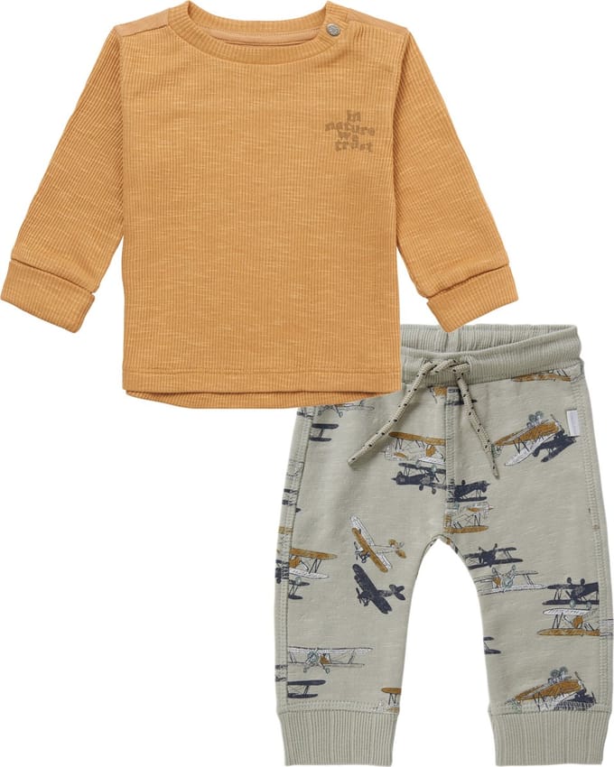 Noppies - Kledingset - 2DELIG - Broek Marvin Willow Grey - Shirt Meggett Apple Cinnamon - Maat 56