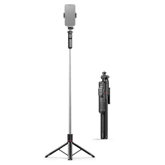 Uitschuifbare Selfie Stick Statief met Afstandsbediening 67 Inch Verstelbare Telefoon Statief Standaard voor Vlogging Live Streaming zwart