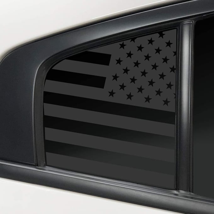 Voorgesneden Amerikaanse vlagstickers voor kwartvensters voor Dodge Charger 2011-2022 black