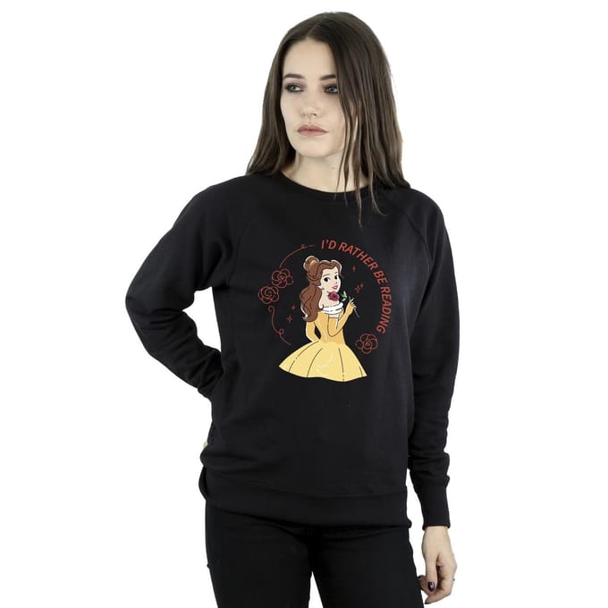 Disney Dames/Dames Beauty And The Beast I´d Rather Be Reading Sweatshirt (Zwart)